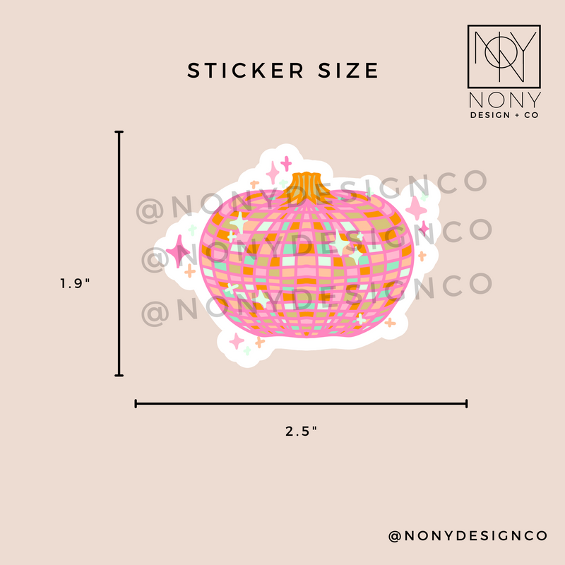 Disco Pumpkin Sticker