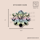 Holographic Crystal Moons Sticker