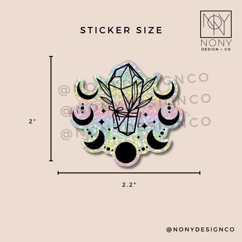 Holographic Crystal Moons Sticker