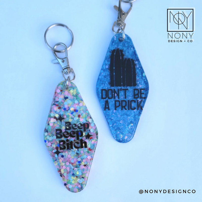 Hotel Key Tag Resin Keychain | Custom Keychain | Retro Custom Keytag