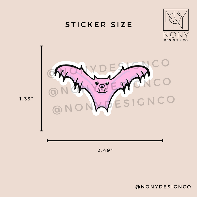 Pink Bat Sticker