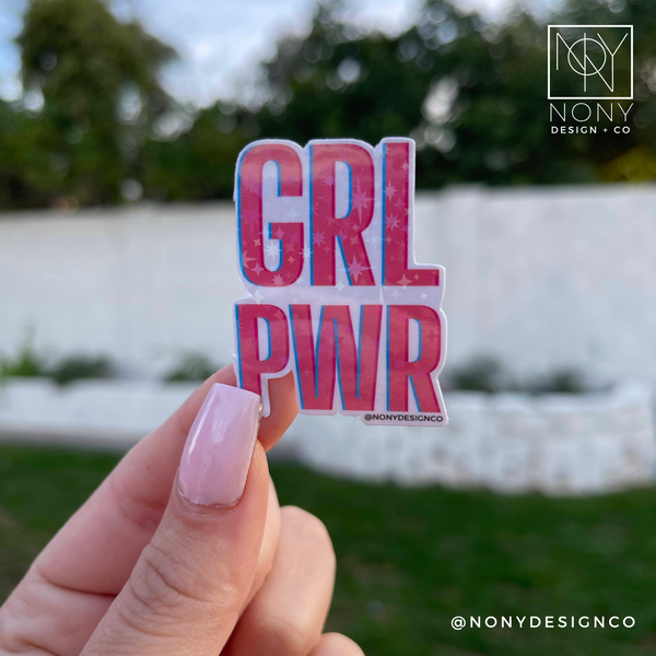 GRL PWR Iridescent Holographic Die Cut Sticker