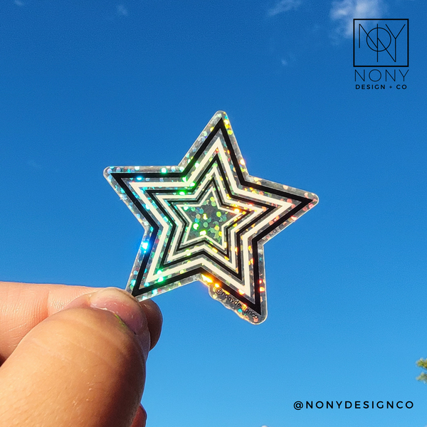 Mini Holographic Star Die Cut Sticker