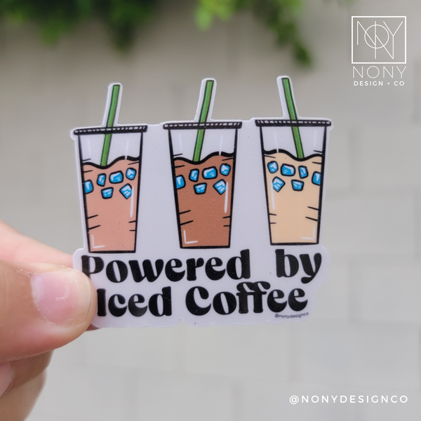 Powered by Iced Coffee Die Cut Sticker