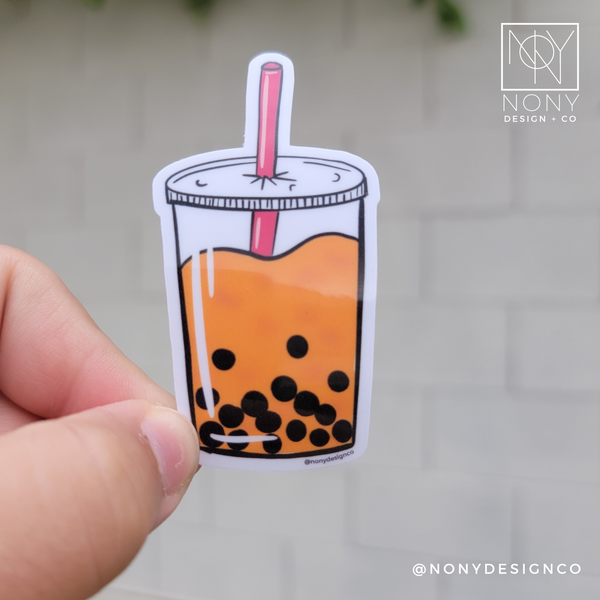 Thai Boba Tea Die Cut Sticker