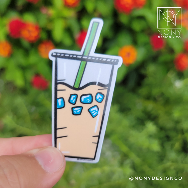 Light Iced Coffee Die Cut Sticker