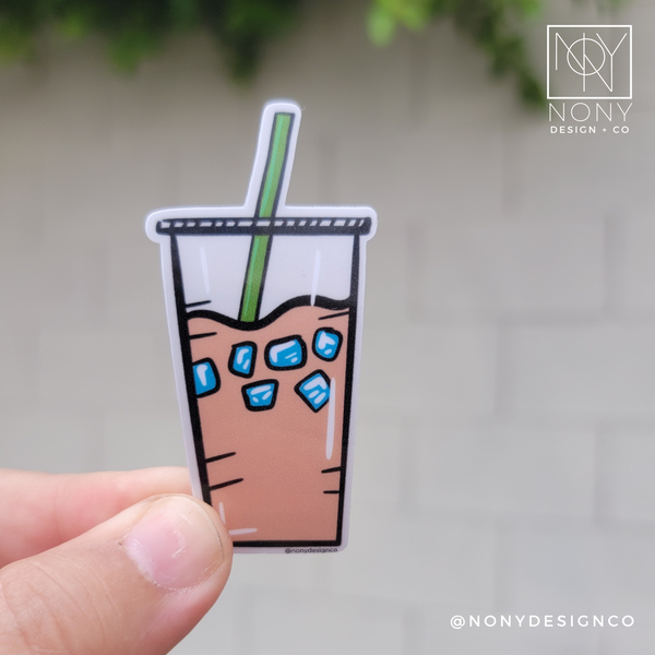 Medium Iced Coffee Die Cut Sticker