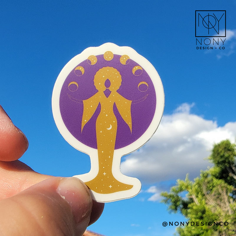 Gold Goddess Mini Die Cut Sticker