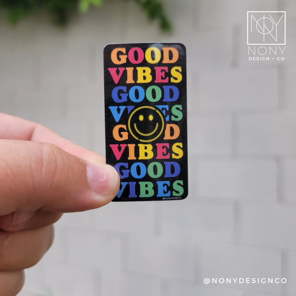 Neon Good Vibes Die Cut Sticker