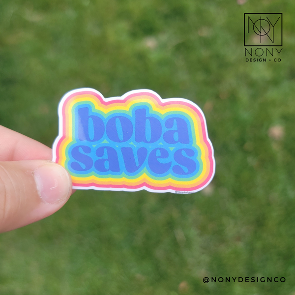 Boba Saves Die Cut Sticker