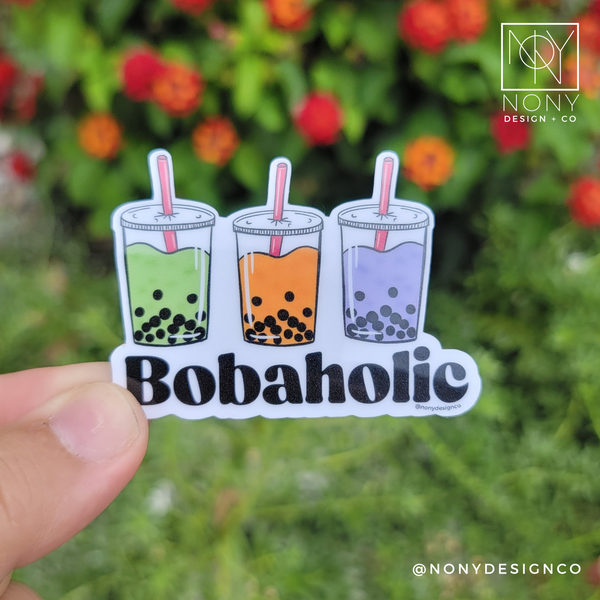 Bobaholic Die Cut Sticker