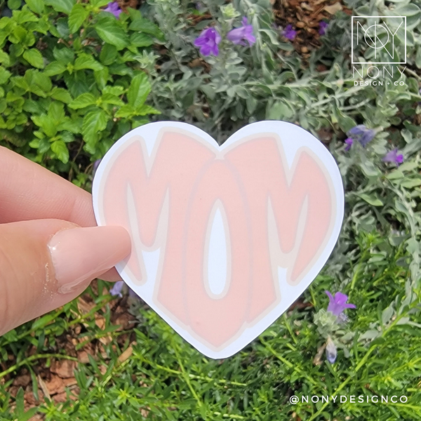 Mom Heart Die Cut Sticker
