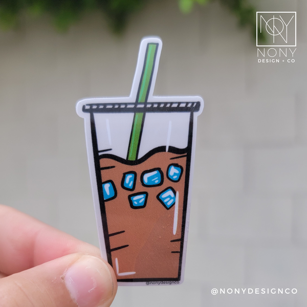 Dark Iced Coffee Die Cut Sticker