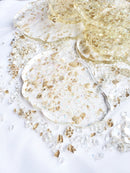 Handmade Clear Shattered Glass Resin Coasters