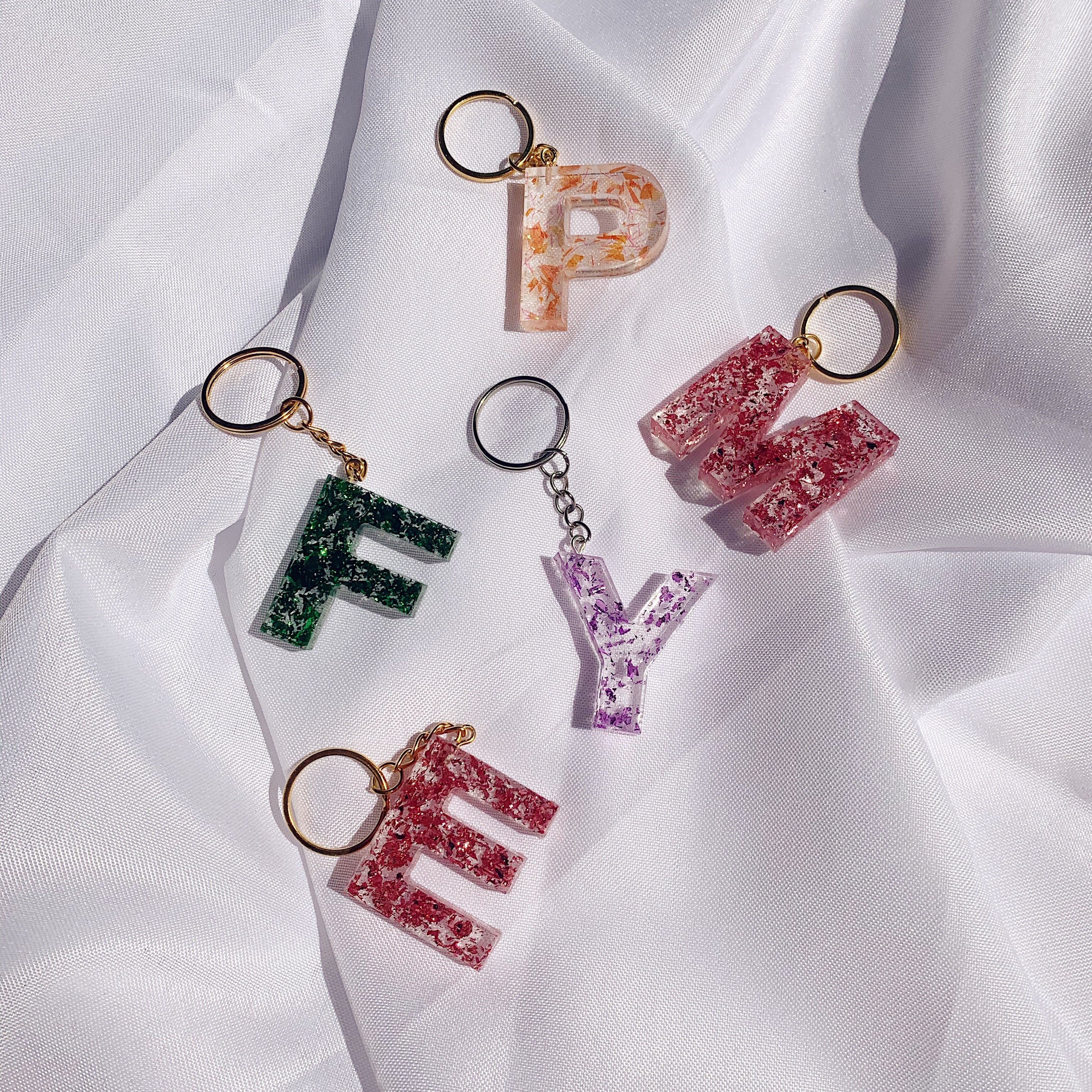 CUSTOM Foil Letter Keychain