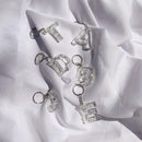 Silver Foil Resin Letter Keychain