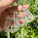 Silver Foil Resin Letter Keychain