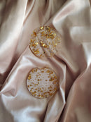 Gold Foil Resin Car Coaster, Cupholder Coaster – Set of 2