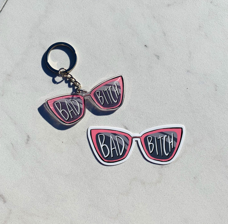 Bad Bitch Sunglasses - Die Cut Sticker