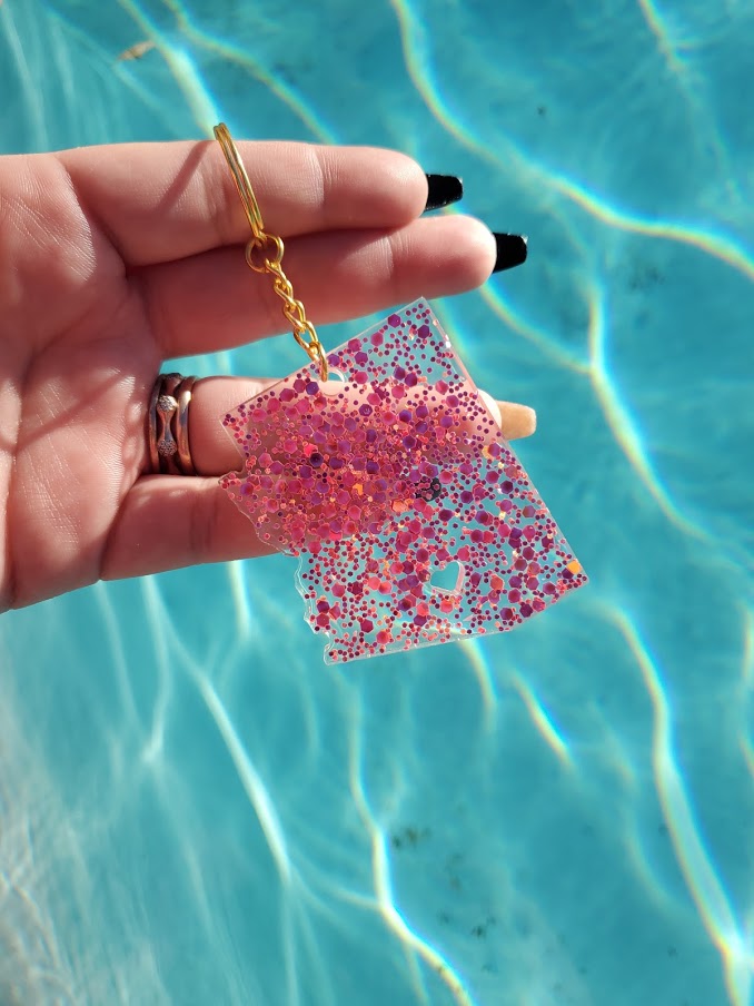 Arizona Pride – Hot Pink Resin Keychain