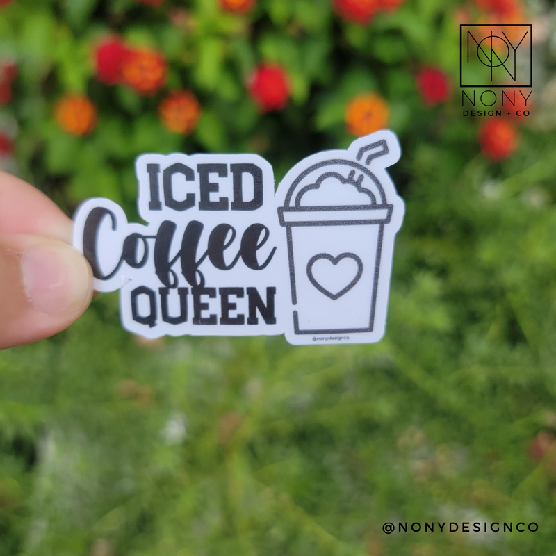 Iced Coffee Queen Die Cut Sticker