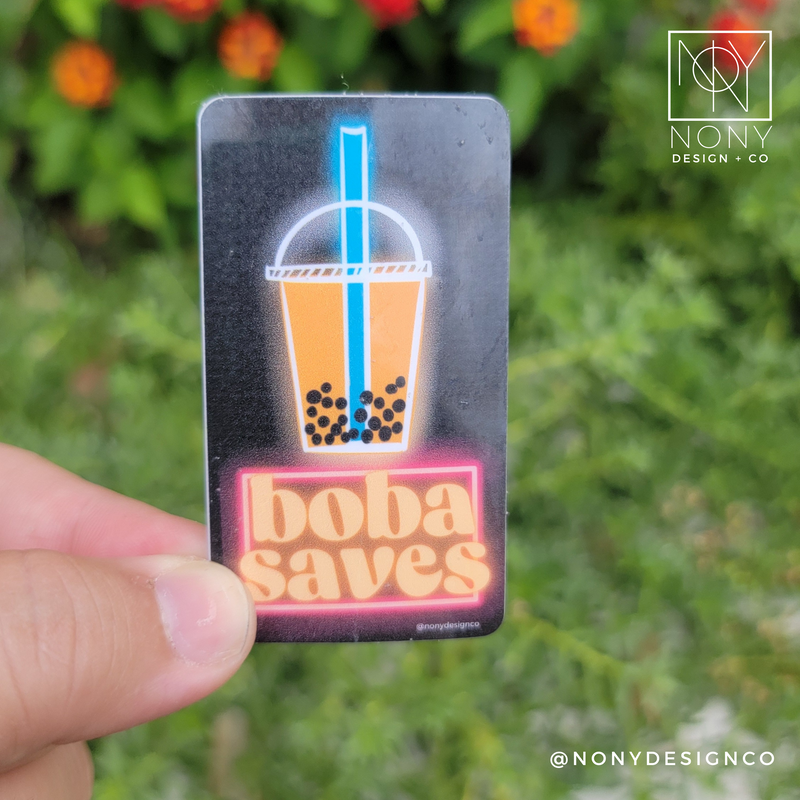 Neon Boba Saves Die Cut Sticker