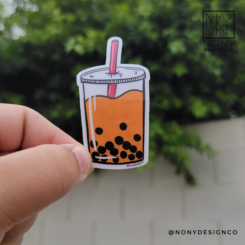 Thai Boba Tea Die Cut Sticker