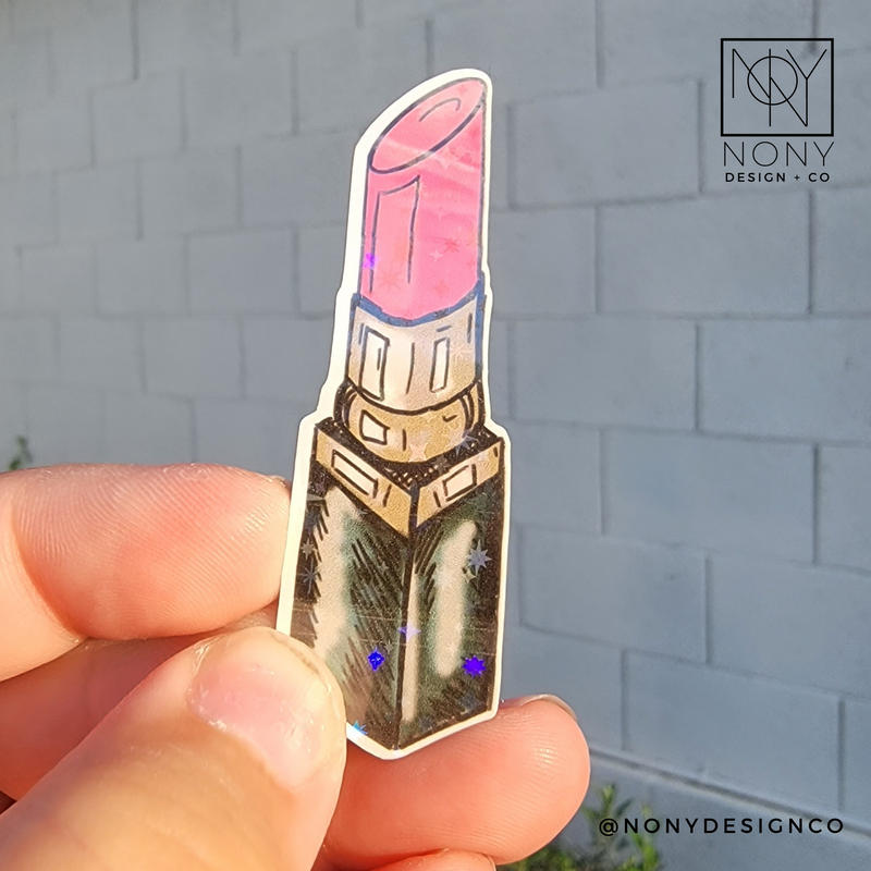 Mini Lipstick Die Cut Sticker