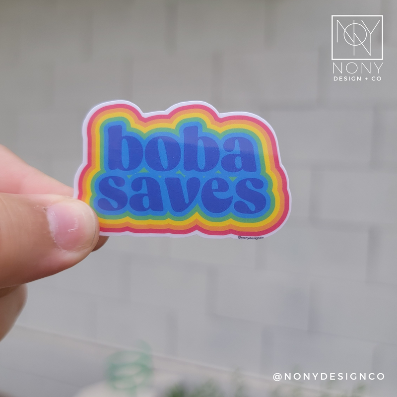 Boba Saves Die Cut Sticker