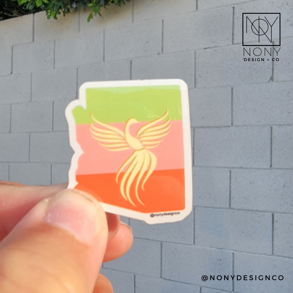 Mini Phoenix AZ Tri-Color Die Cut Sticker