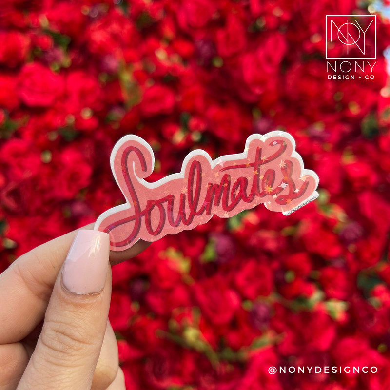 Soulmates Iridescent Holographic Die Cut Sticker