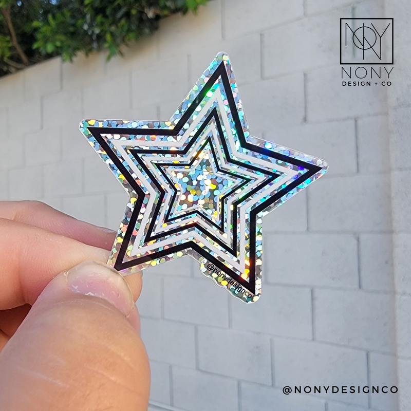 Mini Holographic Star Die Cut Sticker