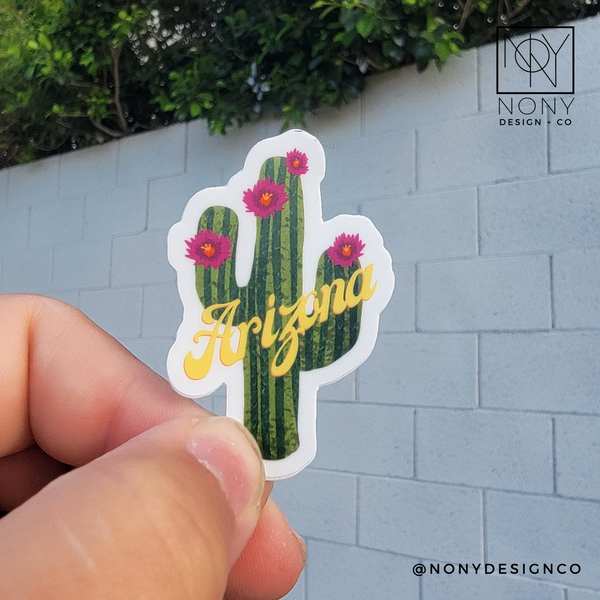 Mini AZ Cactus Die Cut Sticker