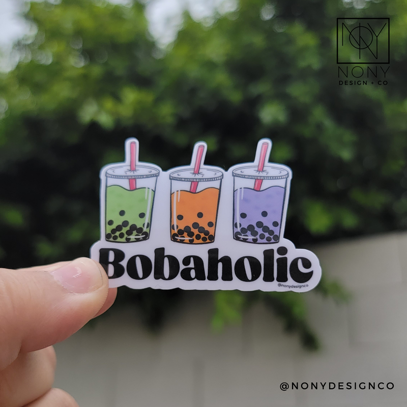 Bobaholic Die Cut Sticker