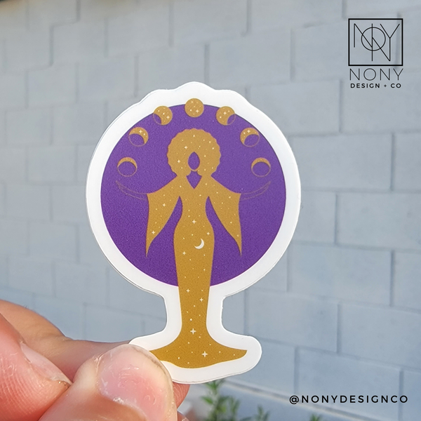 Gold Goddess Mini Die Cut Sticker