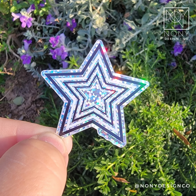 Mini Holographic Star Die Cut Sticker