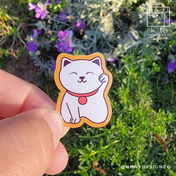 Mini Lucky Cat Die Cut Sticker