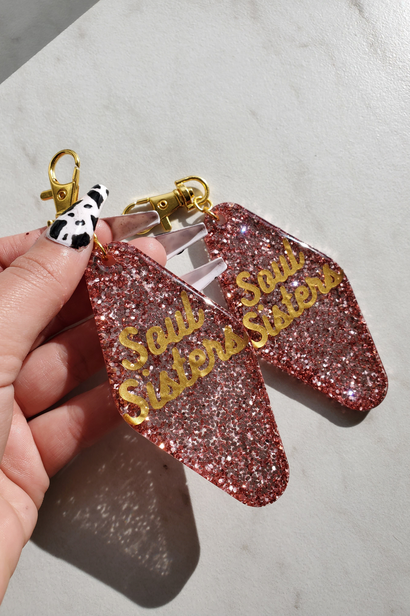 Sparkle Inn Motel Bag Charm Keychain