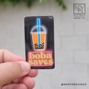 Neon Boba Saves Die Cut Sticker