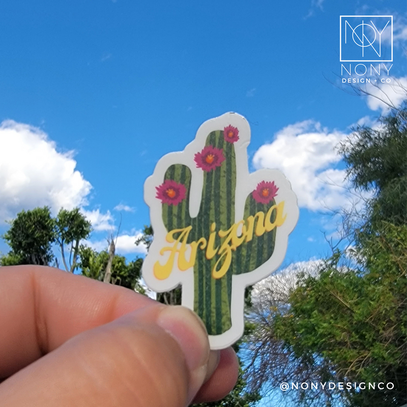 Mini AZ Cactus Die Cut Sticker