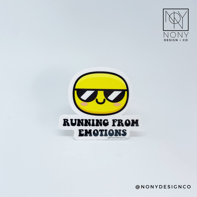 Running From Emotions Sticker