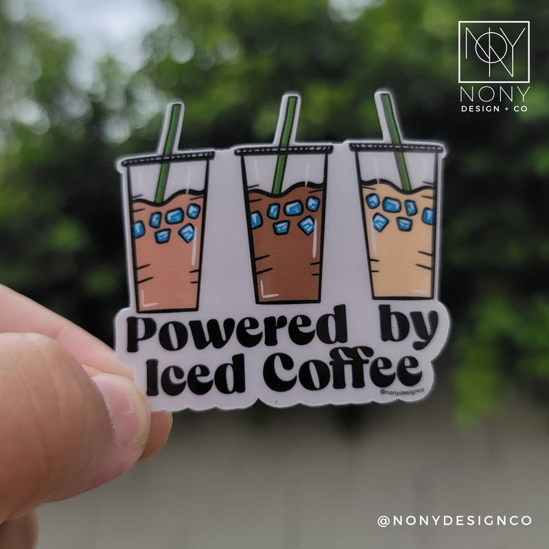 Powered by Iced Coffee Die Cut Sticker