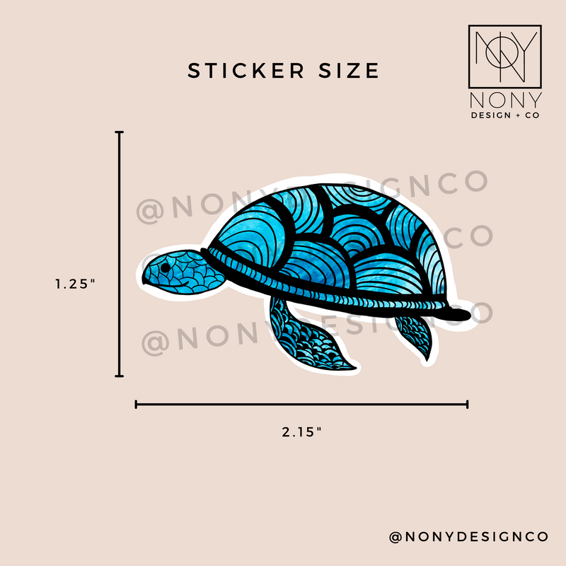 Mini Sea Turtle Die Cut Sticker