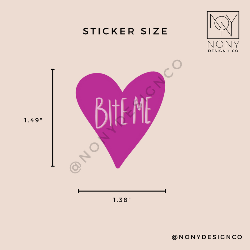 Bite Me Iridescent Holographic Die Cut Sticker