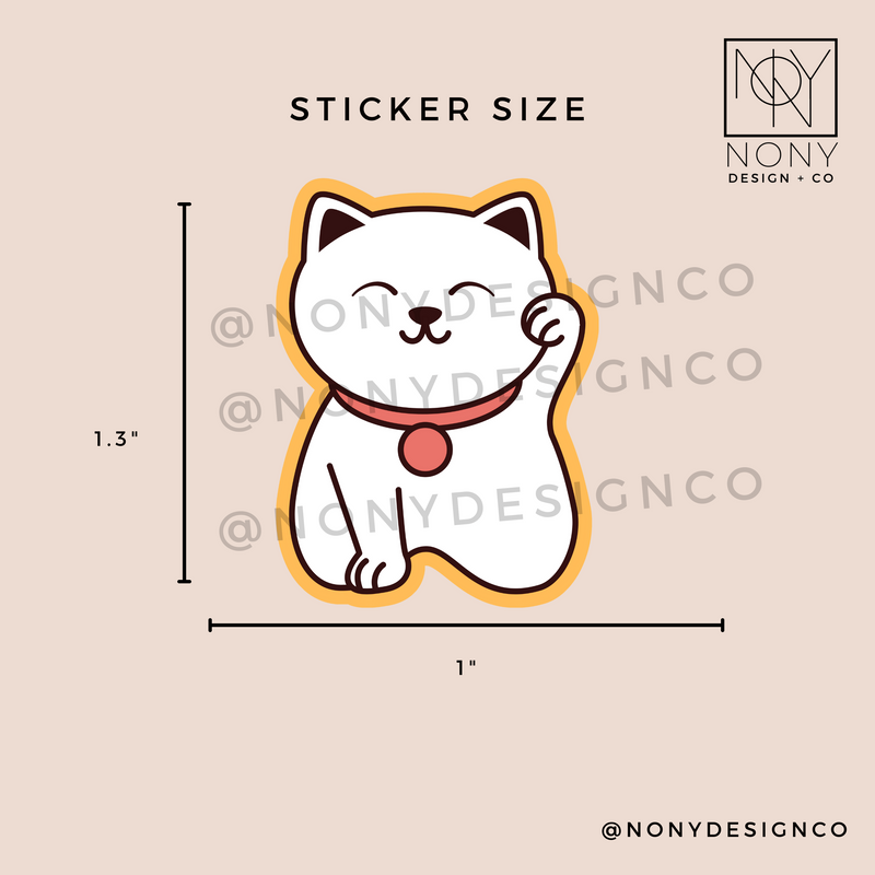 Mini Lucky Cat Die Cut Sticker