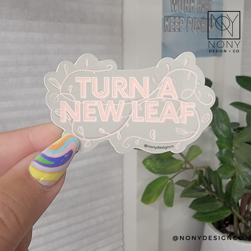 Turn a New Leaf Die Cut Sticker