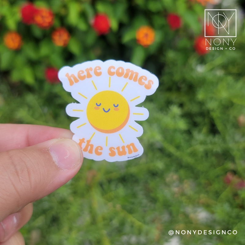 Here Comes the Sun Die Cut Sticker