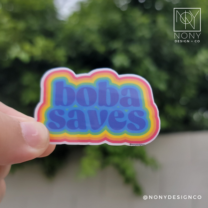Boba Saves Die Cut Sticker