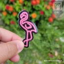 Neon Flamingo Die Cut Sticker