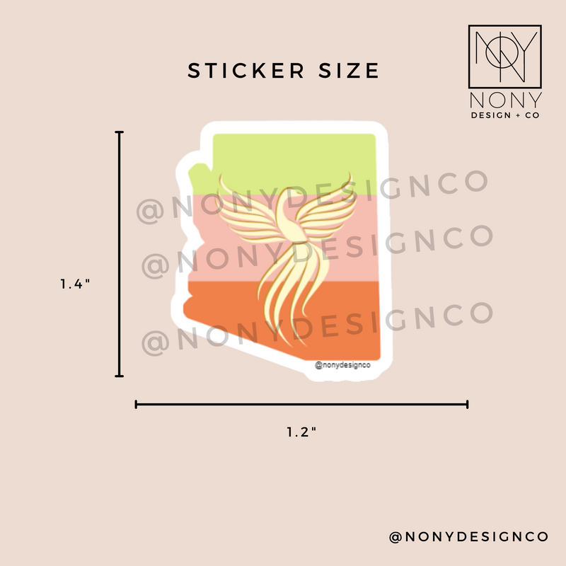 Mini Phoenix AZ Tri-Color Die Cut Sticker